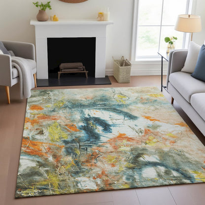 Machine Washable Indoor/Outdoor Chantille ACN2202 Sage 10' x 14' Rug