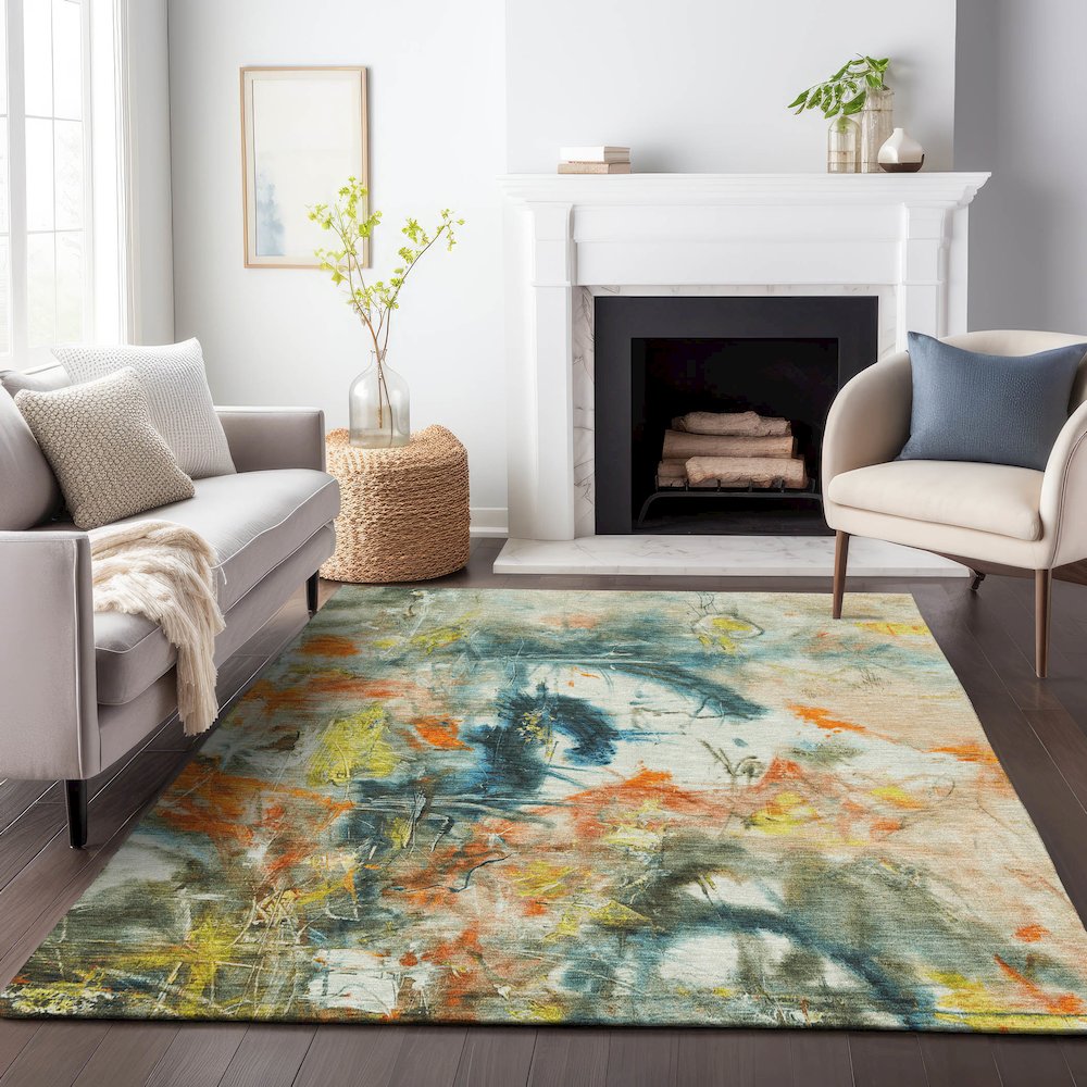Machine Washable Indoor/Outdoor Chantille ACN2202 Sage 10' x 14' Rug