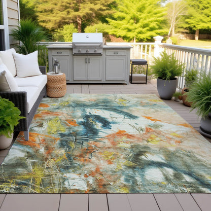 Machine Washable Indoor/Outdoor Chantille ACN2202 Sage 10' x 14' Rug