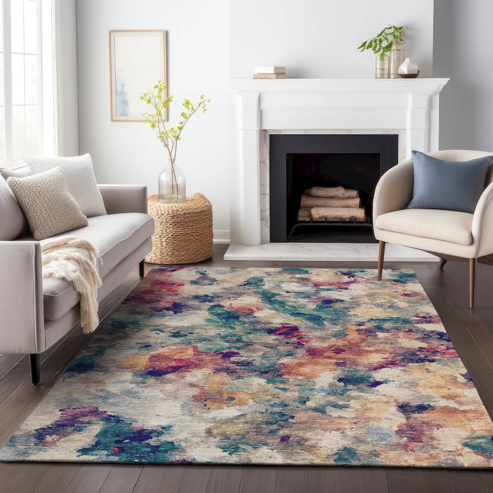 Machine Washable Indoor/Outdoor Chantille ACN2203 Putty 10' x 14' Rug