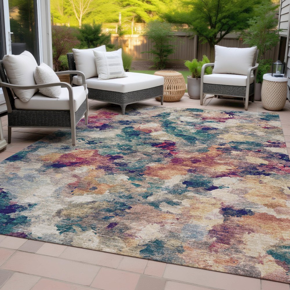 Machine Washable Indoor/Outdoor Chantille ACN2203 Putty 10' x 14' Rug