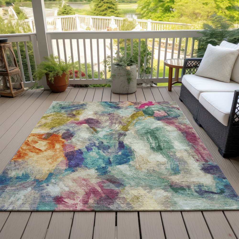 Machine Washable Indoor/Outdoor Chantille ACN2204 Sage 10' x 14' Rug