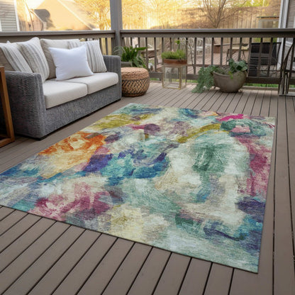 Machine Washable Indoor/Outdoor Chantille ACN2204 Sage 10' x 14' Rug