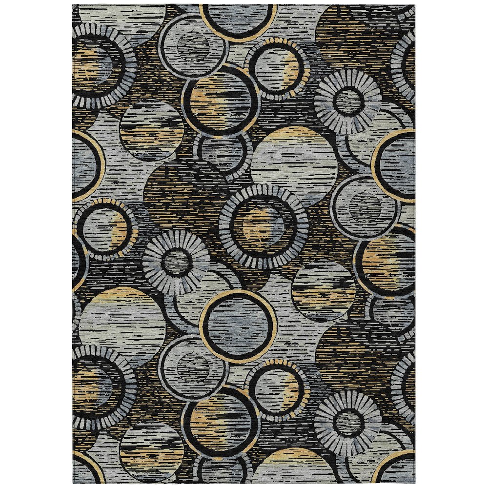 Machine Washable Indoor/Outdoor Chantille ACN2206 Black 10' x 14' Rug
