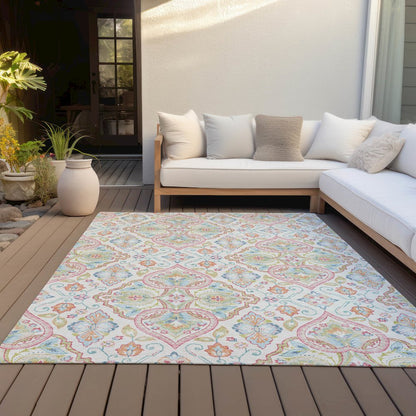 Machine Washable Indoor/Outdoor Chantille ACN2207 Ivory 10' x 14' Rug