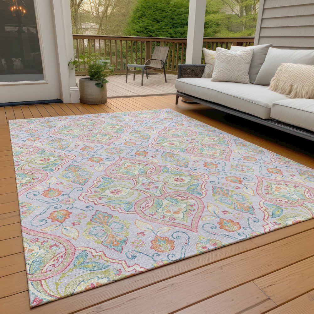 Machine Washable Indoor/Outdoor Chantille ACN2207 Lavender 10' x 14' Rug
