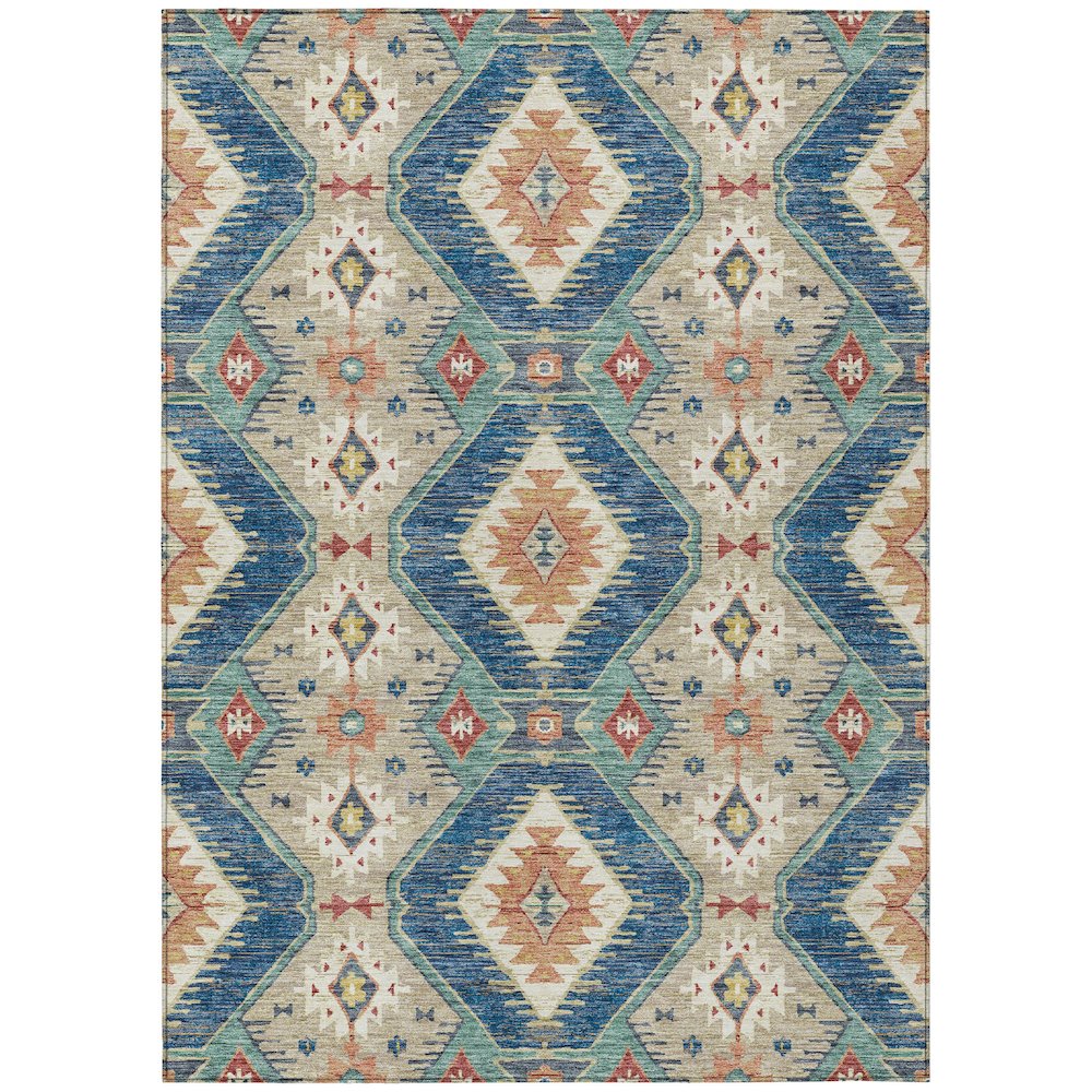 Machine Washable Indoor/Outdoor Chantille ACN2210 Navy 10' x 14' Rug