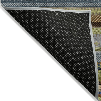 Machine Washable Indoor/Outdoor Chantille ACN2218 Olive 8' x 8' Round Rug