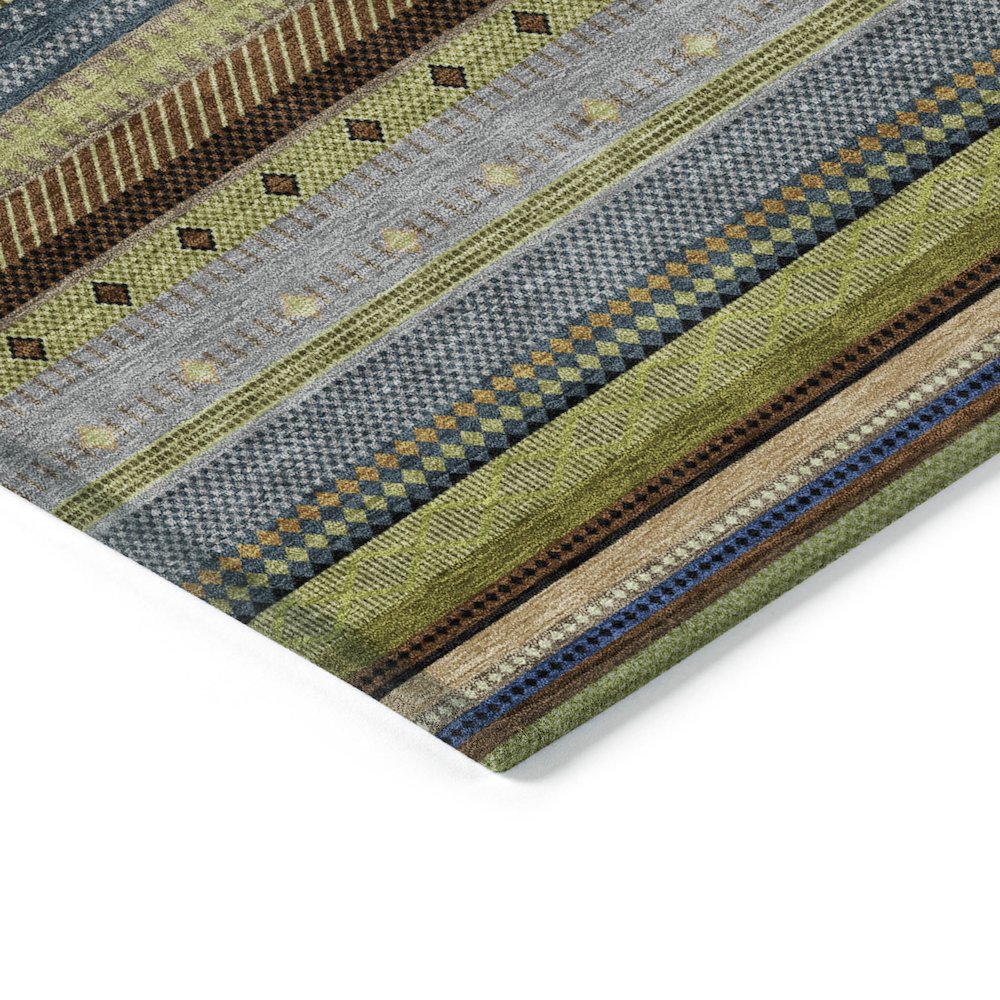 Machine Washable Indoor/Outdoor Chantille ACN2218 Olive 8' x 8' Round Rug