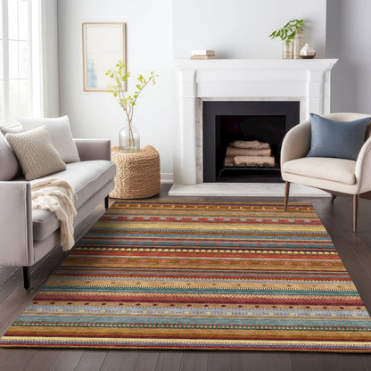 Machine Washable Indoor/Outdoor Chantille ACN2218 Paprika 10' x 14' Rug