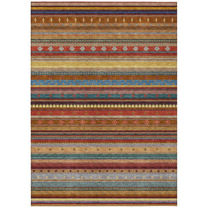 Machine Washable Indoor/Outdoor Chantille ACN2218 Paprika 10' x 14' Rug