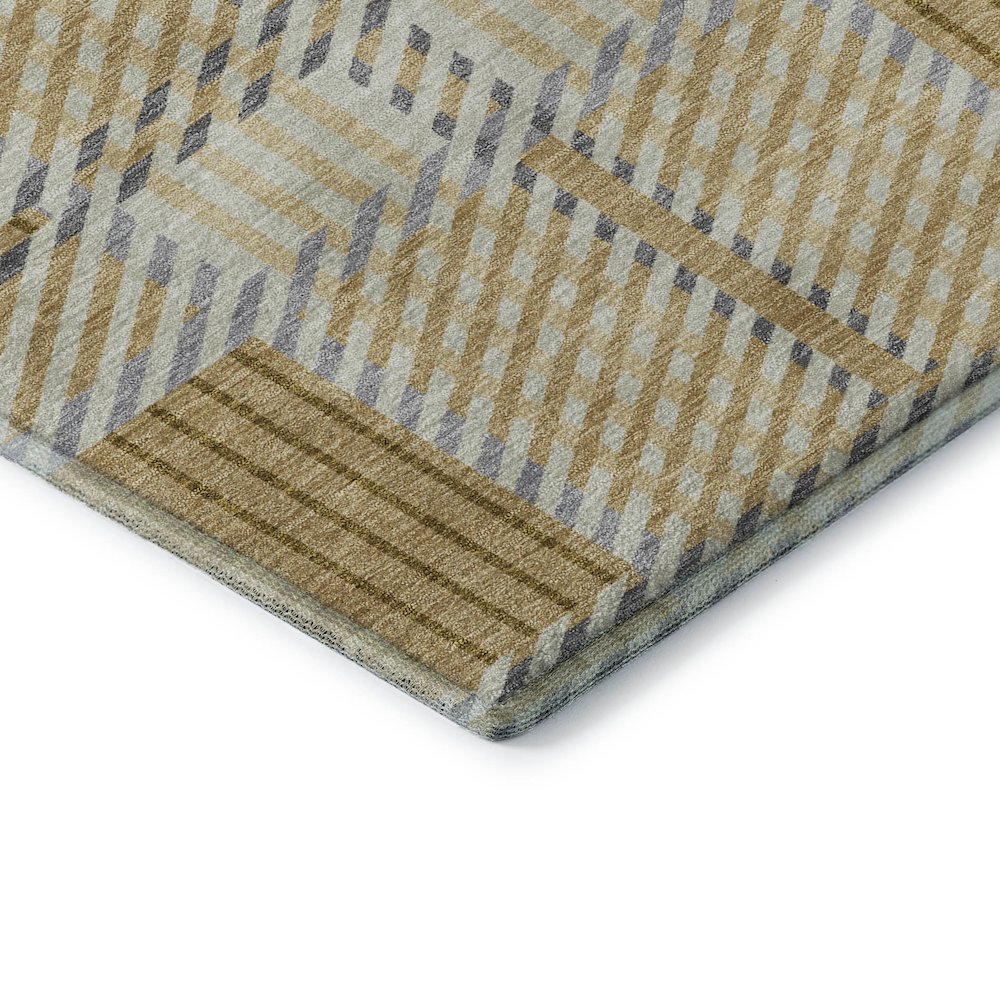 Premium Machine Washable Mayfield AMF1000 Gold 8' x 8' Round Rug