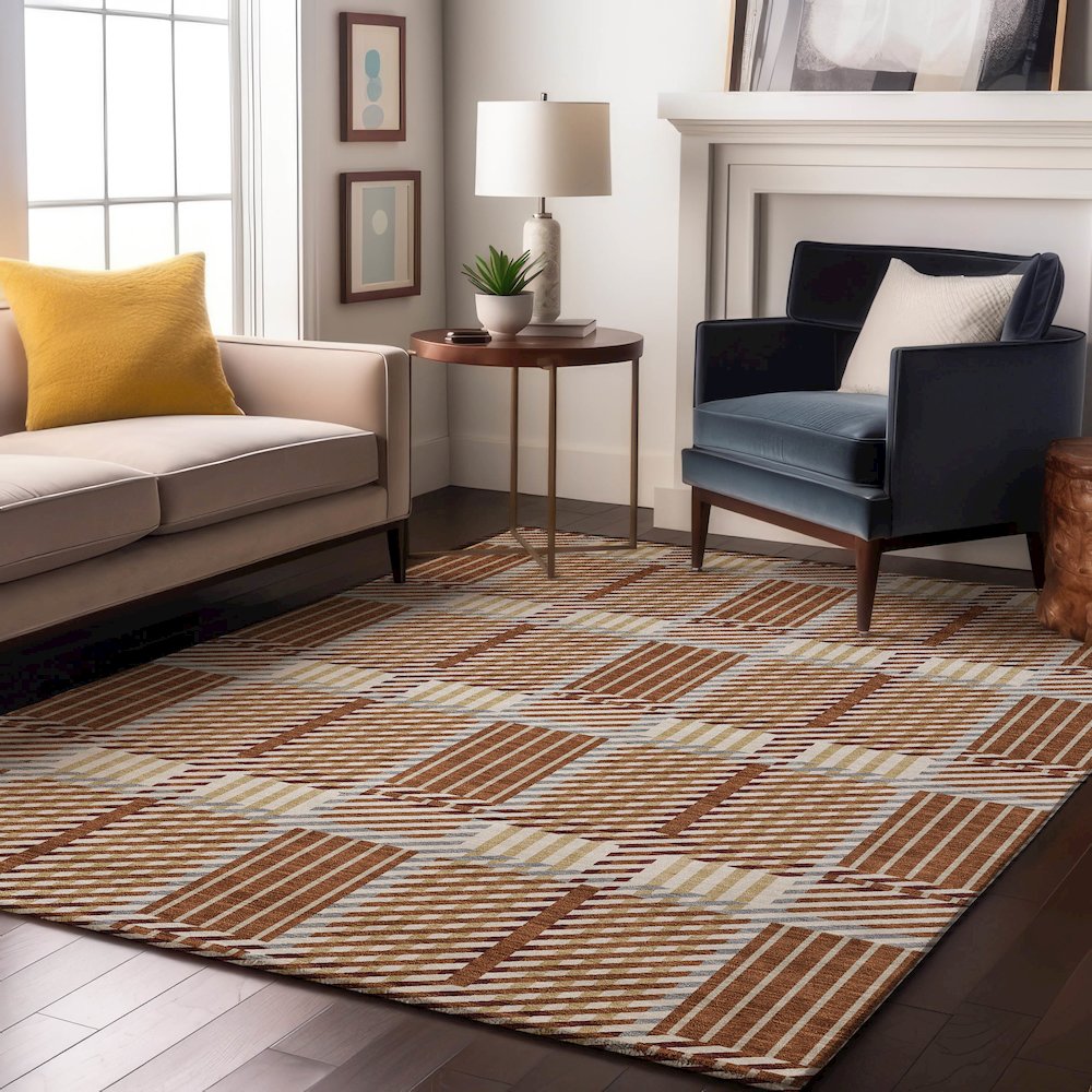 Premium Machine Washable Mayfield AMF1000 Paprika 10' x 14' Rug