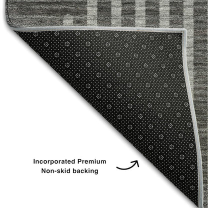 Premium Machine Washable Mayfield AMF1001 Charcoal 8' x 8' Round Rug