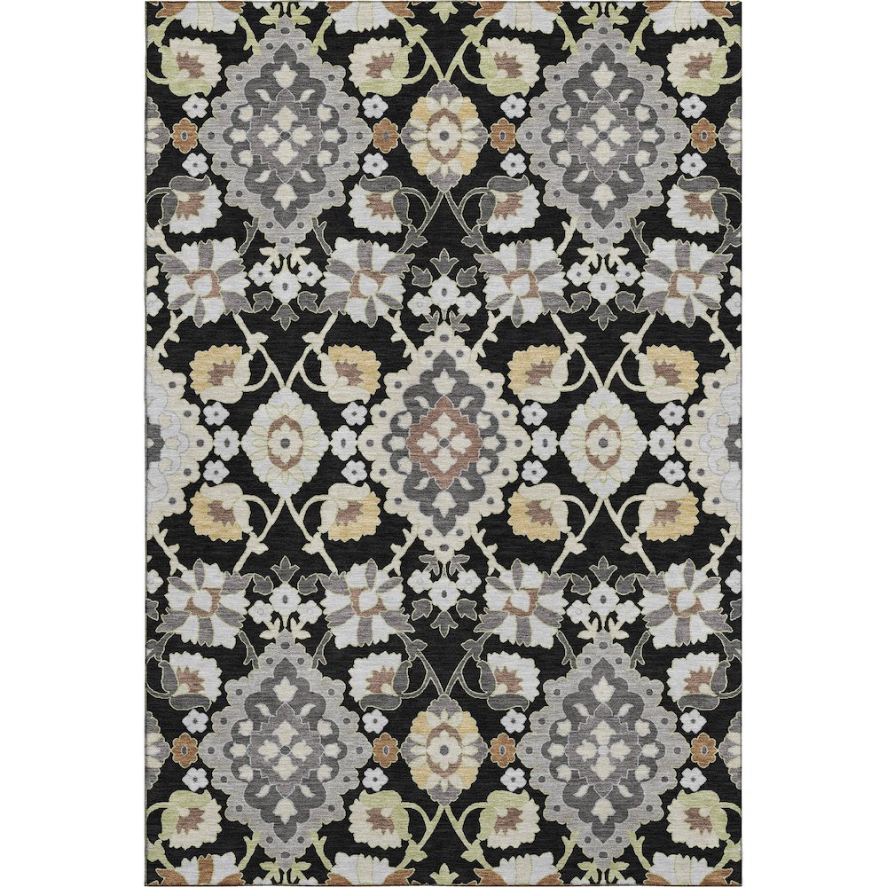 Premium Machine Washable Mayfield AMF1002 Black 10' x 14' Rug