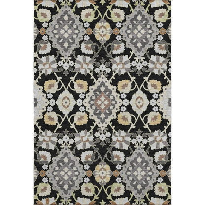 Premium Machine Washable Mayfield AMF1002 Black 10' x 14' Rug