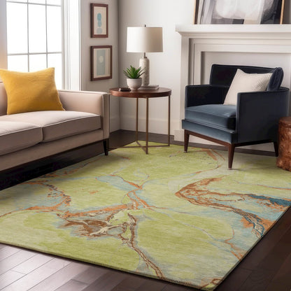 Premium Machine Washable Mayfield AMF1005 Aloe 10' x 14' Rug