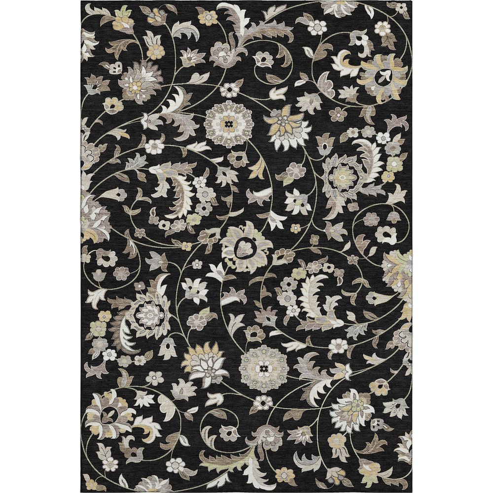 Premium Machine Washable Mayfield AMF1006 Black 10' x 14' Rug