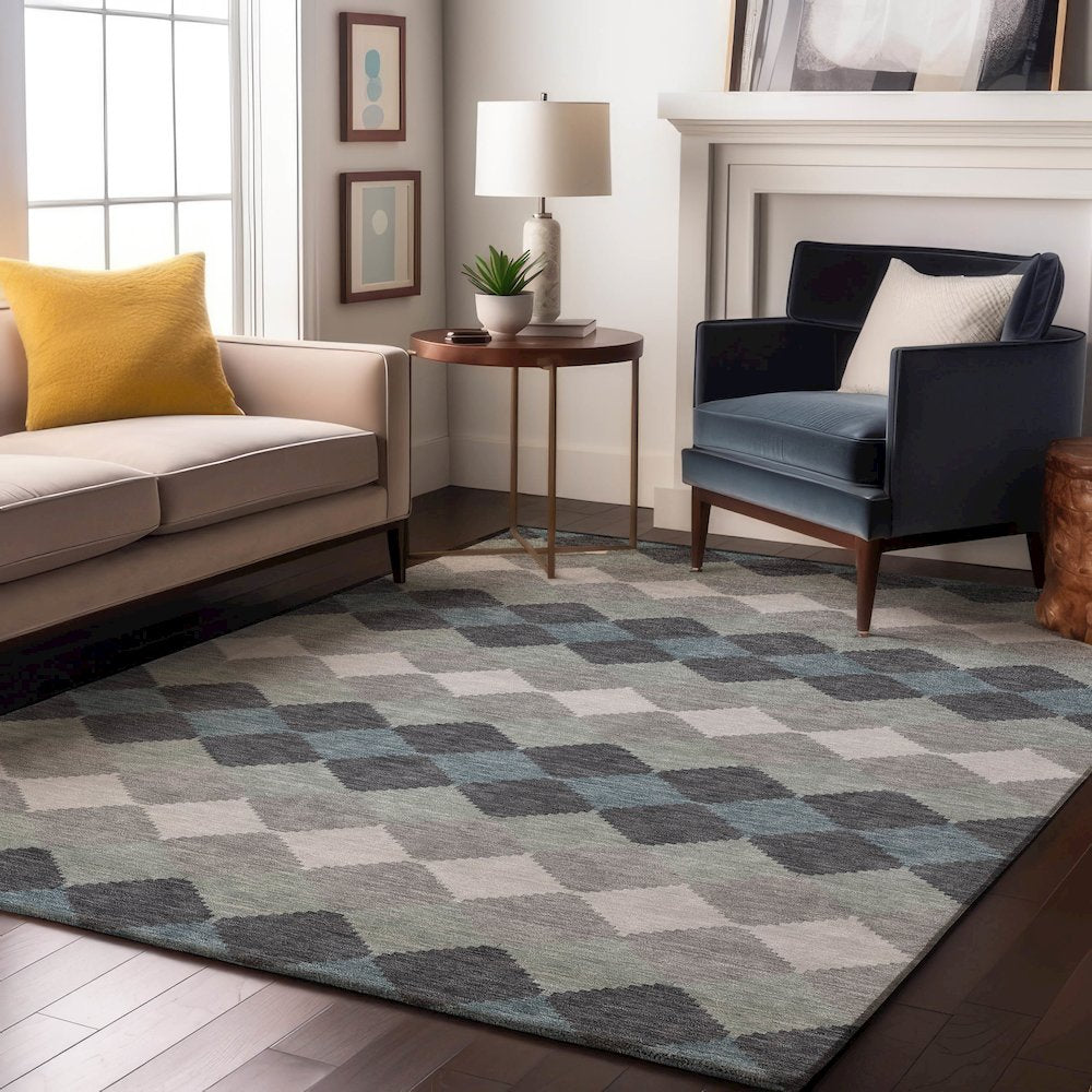 Premium Machine Washable Mayfield AMF1007 Gray 10' x 14' Rug