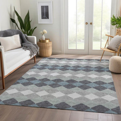 Premium Machine Washable Mayfield AMF1007 Gray 10' x 14' Rug