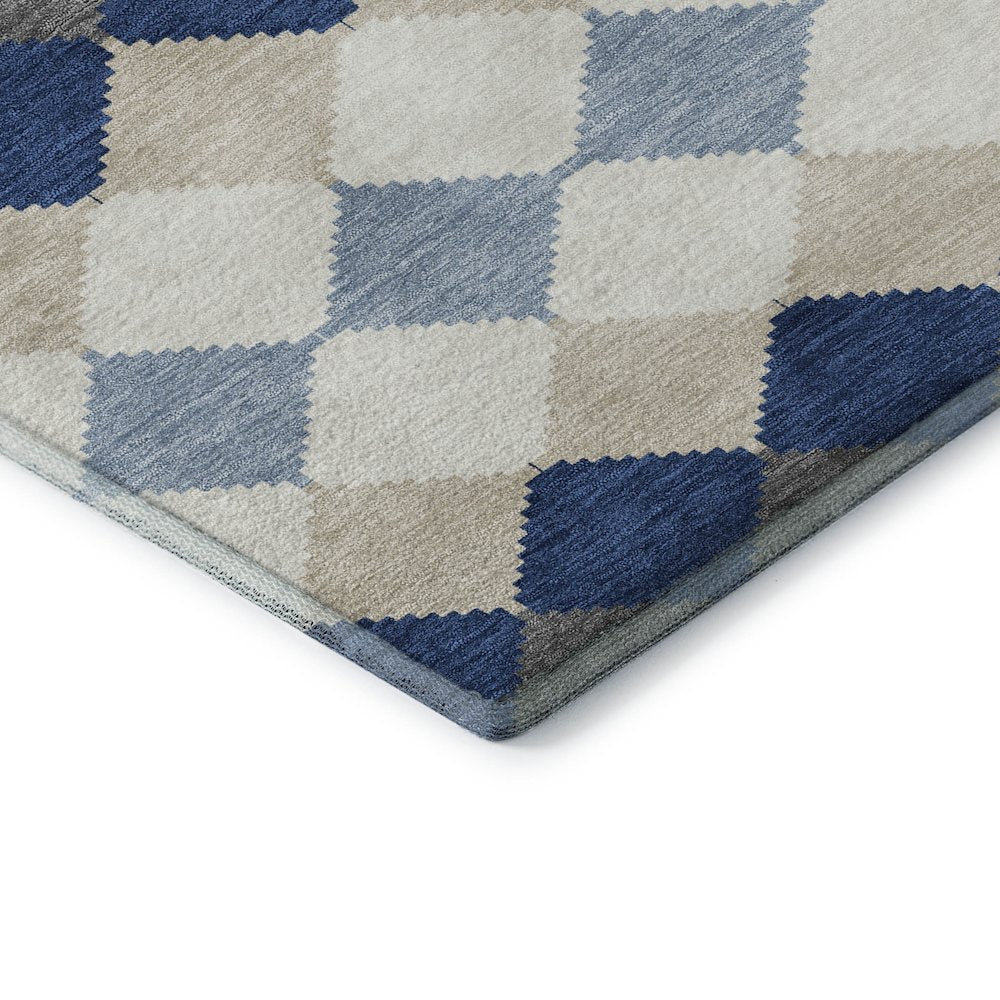 Premium Machine Washable Mayfield AMF1007 Navy 8' x 8' Round Rug