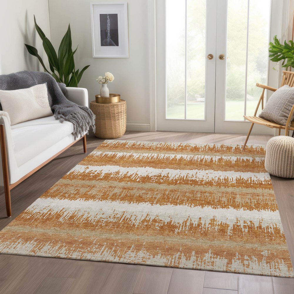 Premium Machine Washable Mayfield AMF1013 Copper 10' x 14' Rug
