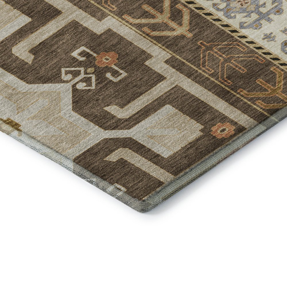 Premium Machine Washable Mayfield AMF1015 Brown 8' x 8' Round Rug