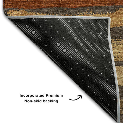 Premium Machine Washable Mayfield AMF1019 Chocolate 8' x 8' Round Rug