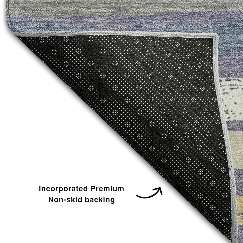 Premium Machine Washable Mayfield AMF1019 Purple 8' x 8' Round Rug