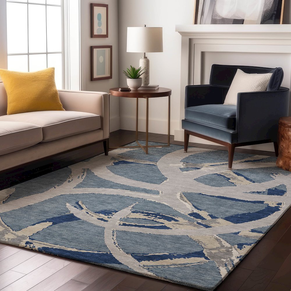 Premium Machine Washable Mayfield AMF1022 Denim 10' x 14' Rug