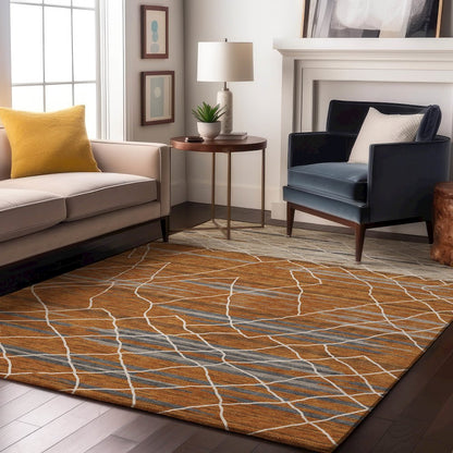 Premium Machine Washable Mayfield AMF1025 Terracotta 10' x 14' Rug
