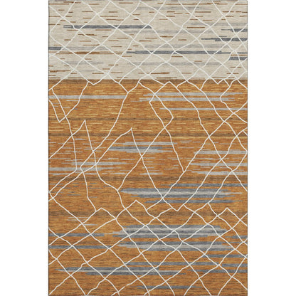 Premium Machine Washable Mayfield AMF1025 Terracotta 10' x 14' Rug