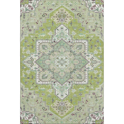 Premium Machine Washable Mayfield AMF1036 Green 10' x 14' Rug