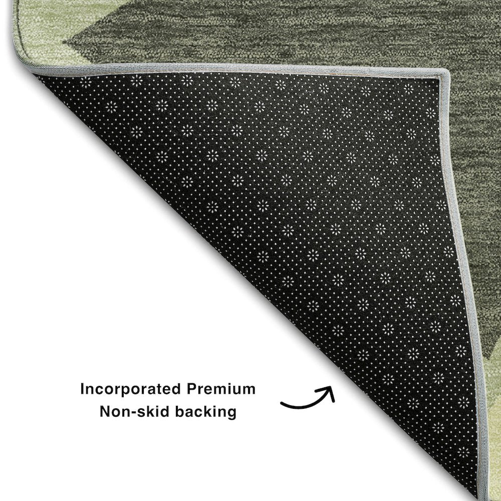 Premium Machine Washable Mayfield AMF1039 Aloe 8' x 8' Round Rug
