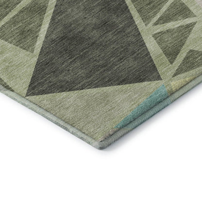 Premium Machine Washable Mayfield AMF1039 Aloe 8' x 8' Round Rug