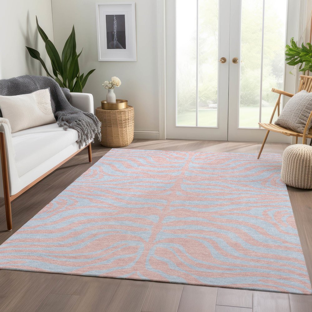 Premium Machine Washable Mayfield AMF1043 Pink 10' x 14' Rug