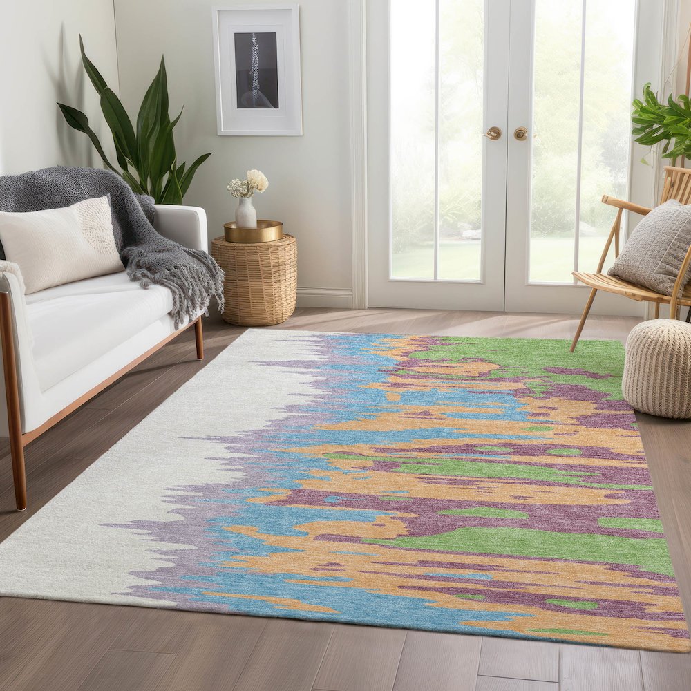 Premium Machine Washable Mayfield AMF1050 Peach 10' x 14' Rug