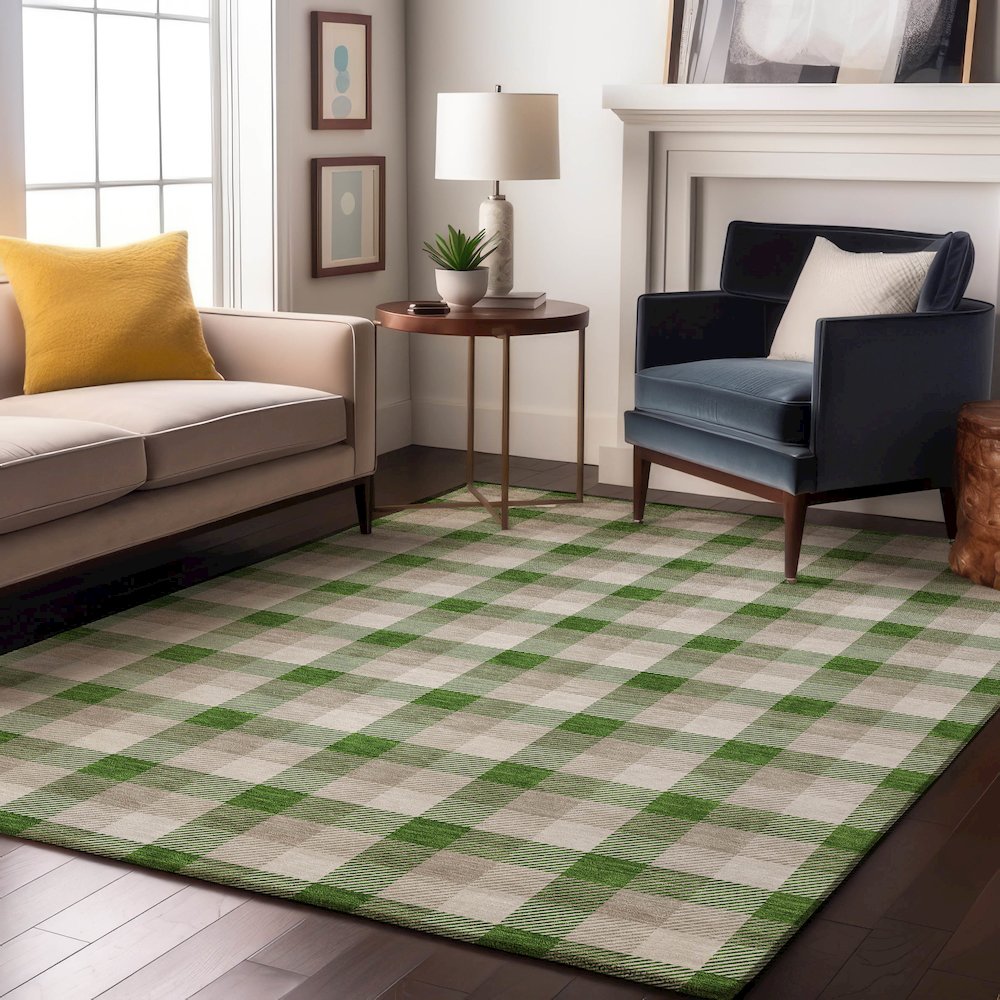 Premium Machine Washable Mayfield AMF1053 Emerald 10' x 14' Rug