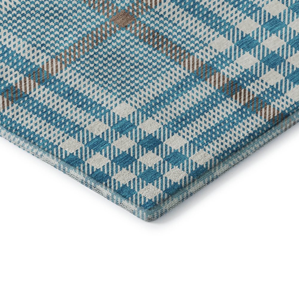 Premium Machine Washable Mayfield AMF1054 Teal 8' x 8' Round Rug
