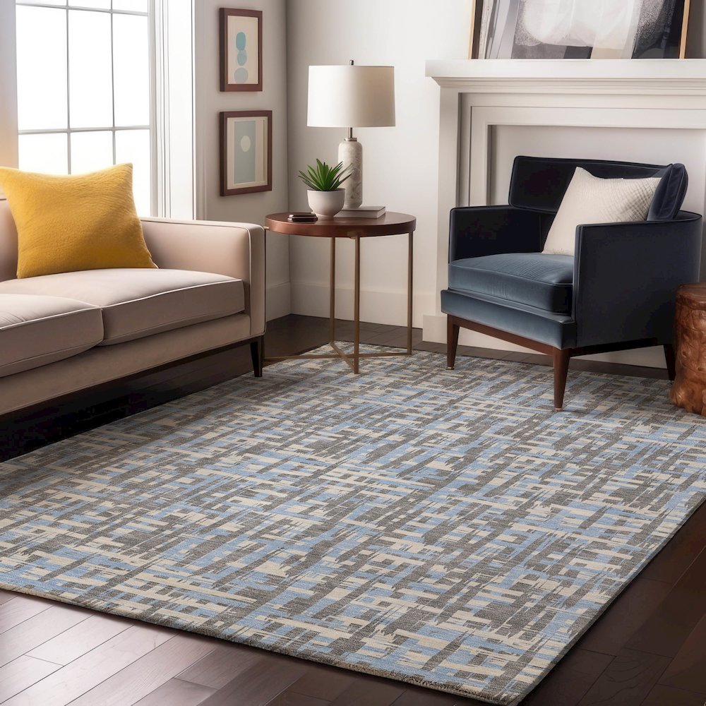 Premium Machine Washable Mayfield AMF1060 Silver 10' x 14' Rug