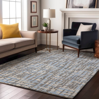 Premium Machine Washable Mayfield AMF1060 Silver 10' x 14' Rug