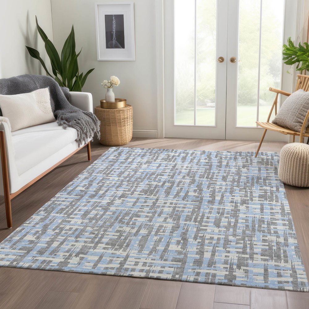Premium Machine Washable Mayfield AMF1060 Silver 10' x 14' Rug