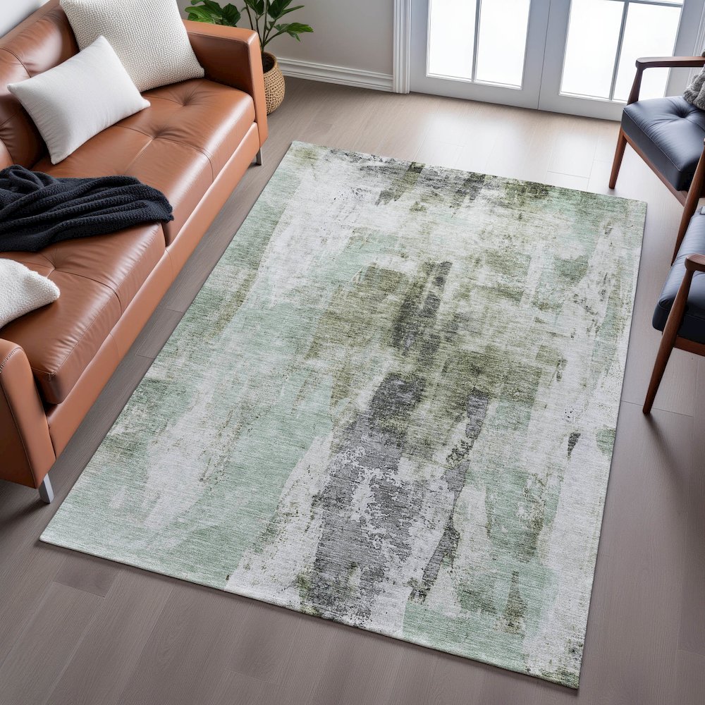 Premium Machine Washable Mayfield AMF1076 Mint 10' x 14' Rug