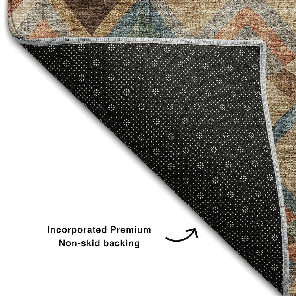 Premium Machine Washable Mayfield AMF1080 Brown 8' x 8' Round Rug