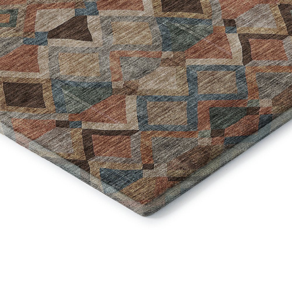 Premium Machine Washable Mayfield AMF1080 Brown 8' x 8' Round Rug