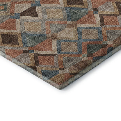Premium Machine Washable Mayfield AMF1080 Brown 8' x 8' Round Rug