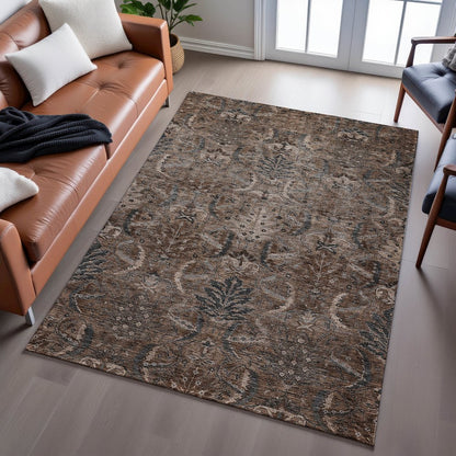 Premium Machine Washable Mayfield AMF1082 Fudge 10' x 14' Rug