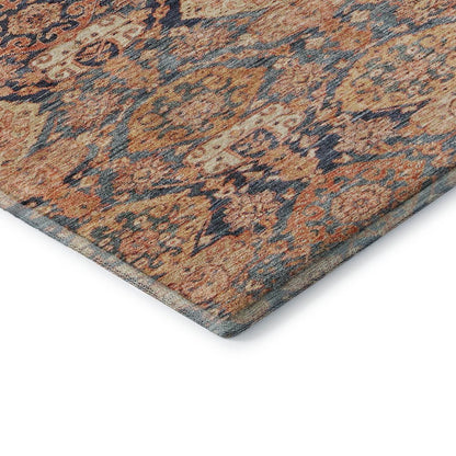 Premium Machine Washable Mayfield AMF1084 Terracotta 8' x 8' Round Rug