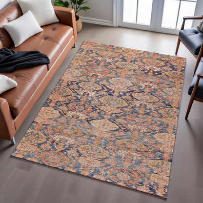 Premium Machine Washable Mayfield AMF1084 Terracotta 10' x 14' Rug