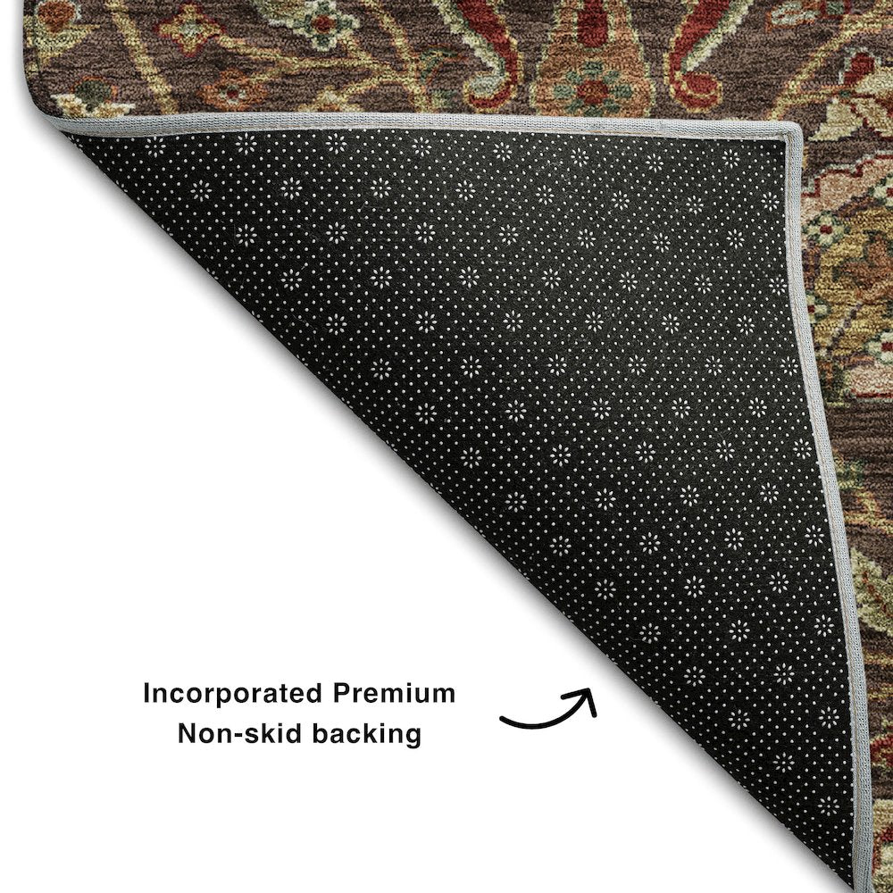 Premium Machine Washable Mayfield AMF1085 Chocolate 8' x 8' Round Rug